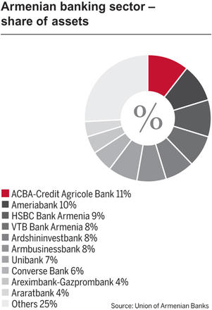 Armenian banking sector - share of assets