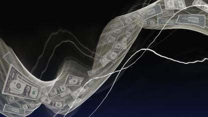Money flows through a digital light trail network