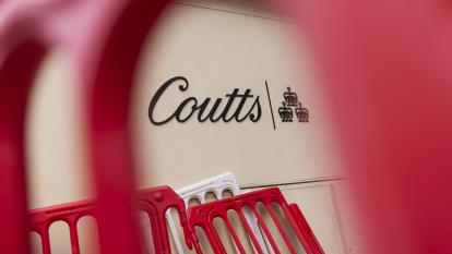 Coutts sign and road barriers