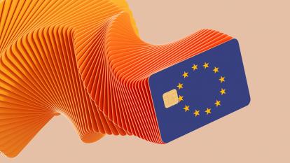A payment card with the EU flag