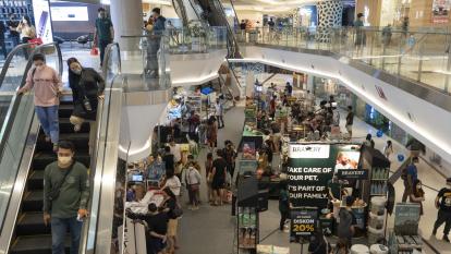 Shoppers at Central Park shopping mall in Jakarta, Indonesia