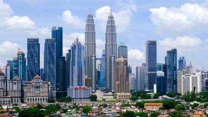 The skyline of Kuala Lumpur, Malaysia 