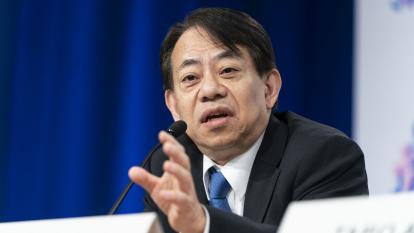 Masatsugu Asakawa, president of the ADB, speaks at a panel