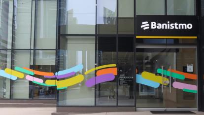 The facade of a branch of Banistmo bank