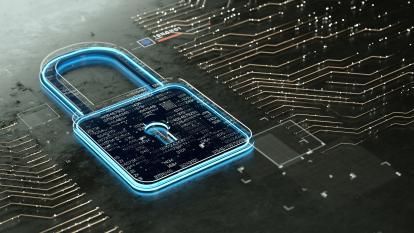 Cybersecurity padlock