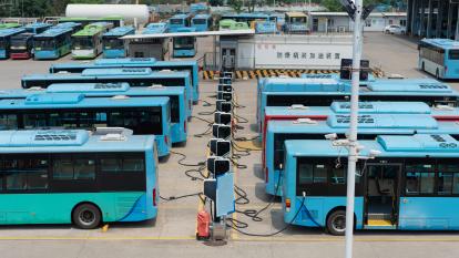 Electric bus charging station