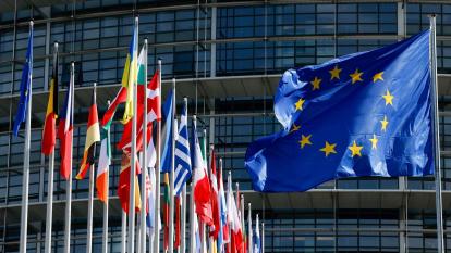 EU Parliament and flags