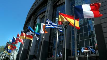EU parliament flags