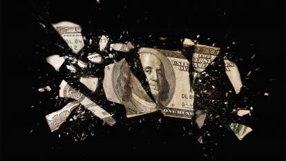 Exploding dollar bill