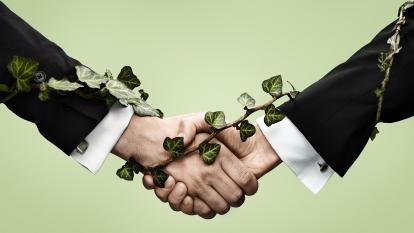 Green handshake