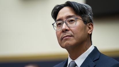 Michael Hsu, acting director of the Office of the Comptroller of the Currency, during a House Financial Services Committee hearing in Washington, DC, 