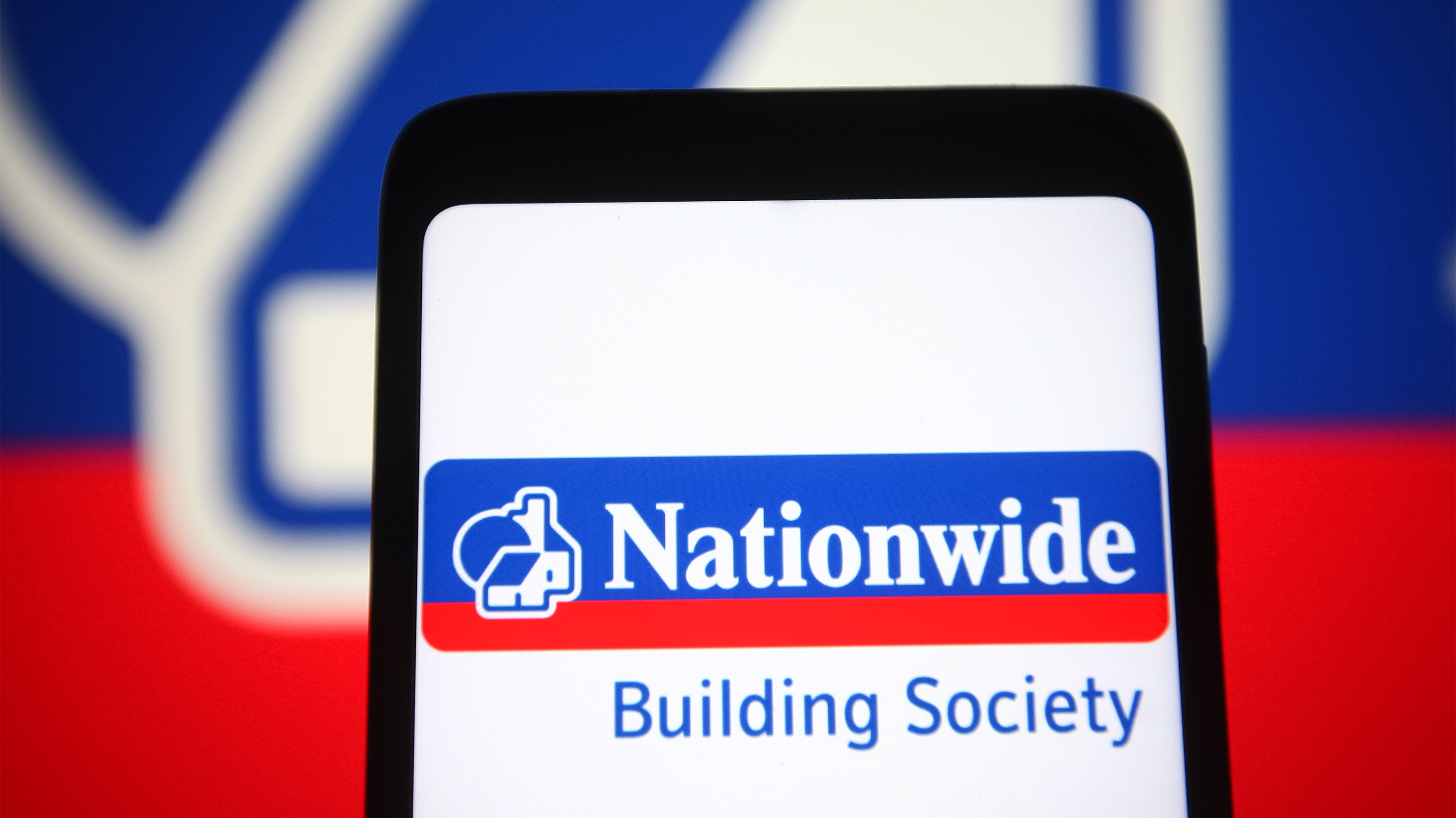 Nationwide Building Society logo on a smartphone screen.