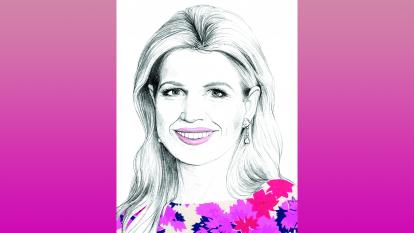 Portrait sketch of HM Queen Maxima of the Netherlands