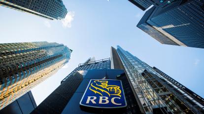 A Royal Bank of Canada (RBC) logo is seen on Bay Street in the heart of the financial district in Toronto