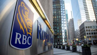 A sign for the Royal Bank of Canada in Toronto, Ontario, Canada