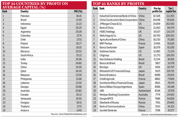 Top 25 countries by profits