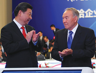 Xi Jinping and Nursultan Nazarbayev